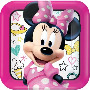 Minnie Mouse Party Collection Disney Happy Helpers Square Plates Big 8pc