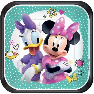 Minnie Mouse Party Collection Disney Happy Helpers Square Plates Small 8pc