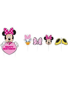 Minnie Mouse Party Collection Colored Candles & Figured Picks 5Pcs