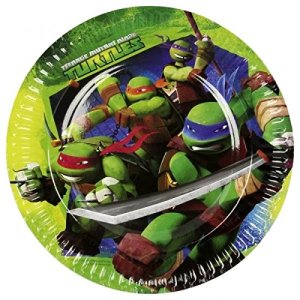 Ninja Turtles Party Collection Teenage Mutant Dinner Round Plates Big 8Pcs