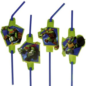 Ninja Turtles Party Collection Teenage Mutant Drinking Straws 8Pcs