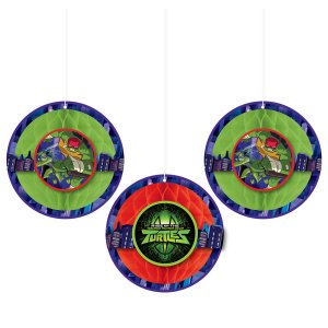 Ninja Turtles Party Collection Rise Of The Teenage Mutant Ninja- Honeycomb Decorations 3pc