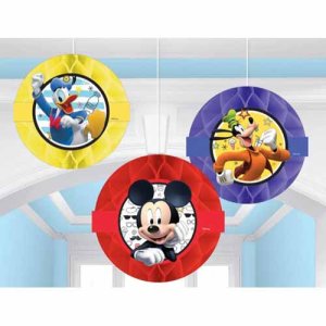 Mickey Mouse Party Collection On The Go -Honeycomb Decorations 3pc