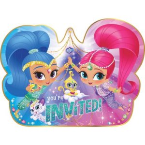 Shimmer And Shine Party Collection - 8 Invitations & Envelopes