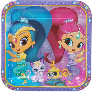 Shimmer And Shine Party Collection- Square Plate Big 8pc