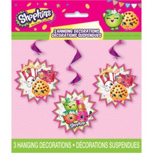 Shopkins Party Collection - 3 Hanging Swirl Decorations