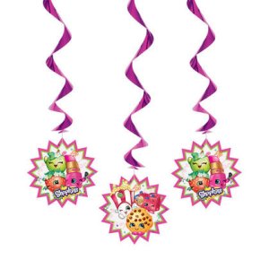 Shopkins Party Collection - 3 Hanging Swirl Decorations