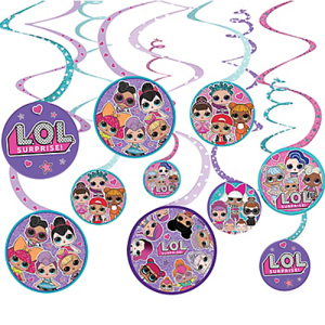 LoL Surprise Party Collection Value Pack Spiral Decorations 12pcs