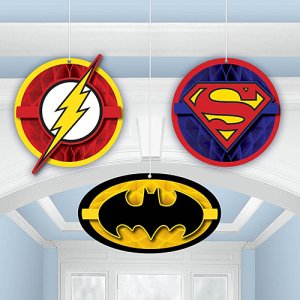 Justice League Party Collection Honeycomb Decorations, 3Pc