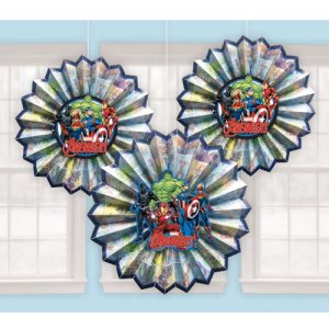 Marvel Avengers Party Collection Powers Unite Paper Fan Decoration 3pc