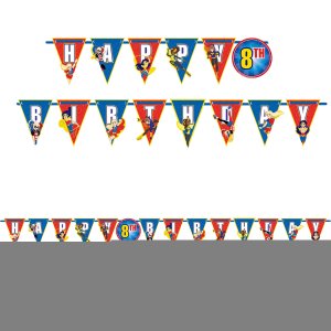Dc Super hero Girls Party Collection  ADD AN Age Ribbon Letter Banner Kit
