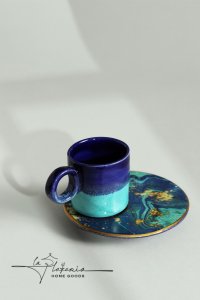 Navy Blue absract Coffee Cup # 5