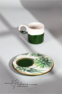 Green Flower Coffee Cup # 16