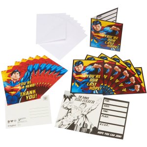 Super Man Party Collection 8 Invitations 16pc