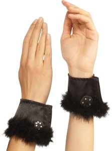 Black Bunny Cuffs W/Marab Halloween