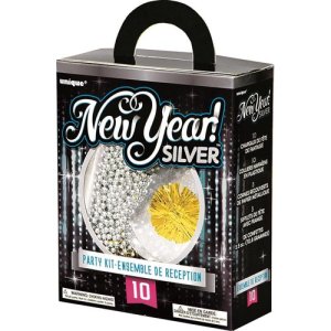 Happy New Year Party Collection NEW YEAR WINDOW SILVER BOX KIT FOR 10