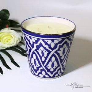 Majorelle blue designed large conical candle