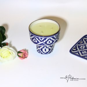Majorelle blue small pedestal candle