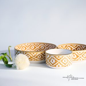 Yellow Round Chabi Chic Bowls Set - L / M / S