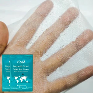 Voya Portable Toilet Seat Covers 50 Pieces wrapped individually - Clear
