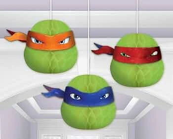 Ninja Turtles Party Collection Teenage Mutant Ninja Honeycomb Decoration 3Pc