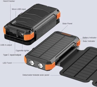 Power Bank 20000mAh 4-Panel Solar