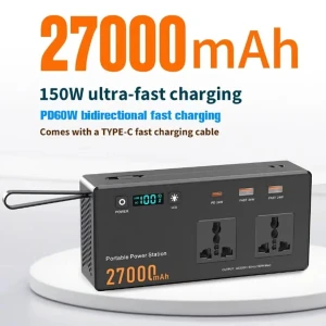 High-capacity 27000mAh battery