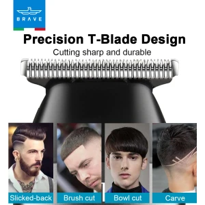 BRAVE Mini Men’s Hair Trimmer | Zero Gapped T-Blade Beard Trimmer