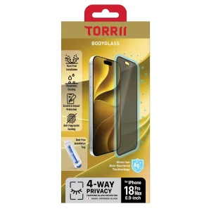 Torrii Bodyglass Screen Protector for iPhone 18 Pro Max (6.9”) Anti-bacterial – 4-Way Privacy