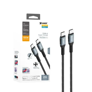 XPower UT100 Sync & Charge Cable Type-C to Type-C, 2m - Gray