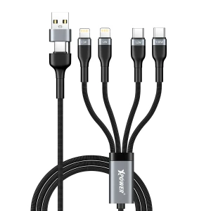 XPower BC24 2M 8 IN 1 2IN 4 OUT 100W PD3.0 Aluminium Alloy Sync & Fast Charge Cable - Gray