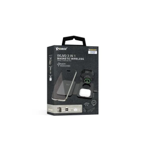 XPower WLM9 3 In 1 Magnetic Wireless Travel Charging Pad - Black