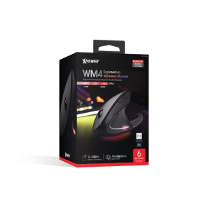 XPower WM4 Ergonomic Wireless Vertical Mouse 1800 DPI- Black-4895246602516