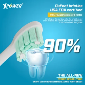 XPower The All-New Power Brush Y20S Smart Color Screen Sonic Electric Toothbrush White-4895246614229