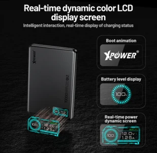 XPower MagDigita5 Color LED Display PD 3.0+QI2 MagCharge 5000mAh Aluminium Alloy Power Bank - BLUE