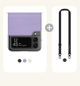 Araree Canvas Diary Case For Z FliP 4 - Purple