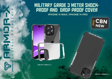 Armor-X Cbn Protective Case Military Grade 2 Mtr Shockproof For iPhone 14 Pro - - Black-4897047442957