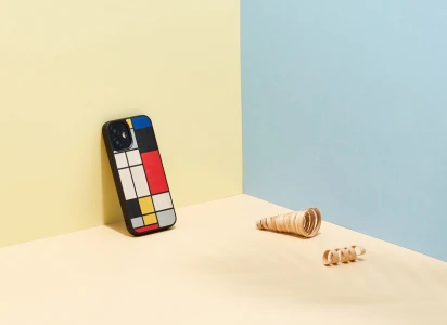 Man & Wood Case For iPhone 12 / 12 Pro - Mondrian Wood
