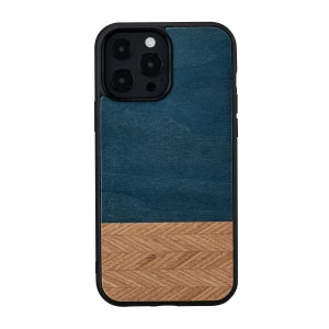 Inmok Man & Wood Series Cover For iPhone 13 Pro Max (6.7) - Denim