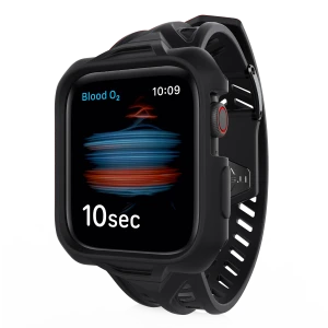 Itskins Spectrum Combo Watch Belt And Bumper Case Set For Apple Watch 40/41 Mm 2M Antishock - Black-4894465576912