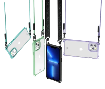 Itskins Hybrid Sling Series Cover For iPhone 13 Pro Max (6.7) - Light Blue And Transparent-4894465674373