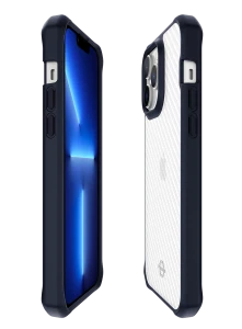 Itskins Hybrid Tek Case For iPhone 14 Pro Max - Deep Blue And Transparent-4894465831462