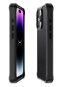 Itskins Ballistic Carbon Case Compatible With Magsafe Iphone 15 Pro -Black-4894465355852