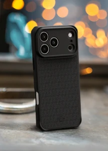Itskins Hybrid Nylon Series Magsafe Case For iPhone 17 Pro -Black-4894995001359