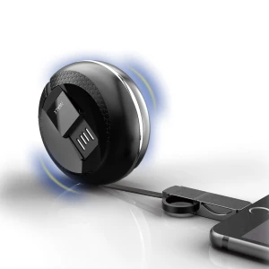 Iwalk Retractable 2 In 1 Micro Usb And Lightning Cable - Black