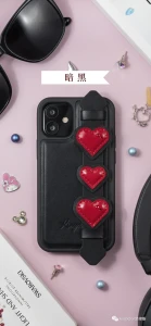 Kingxbar Refreshing GriP Case With Swarovski Crystals For iPhone 12 & 12 Pro - Black