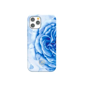 Kingxbar Peony Flower Case For iPhone 12 & 12 Pro - Blue
