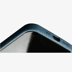 Melkco Origin Paris Series Clemence Leather Regal Snap Cover Case For Apple iPhone 12 / 12 Pro - Lake Blue