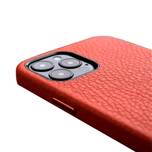 Melkco Origin Paris Series Clemence Leather Regal Snap Cover Case For Apple iPhone 12 Pro Max - Orange