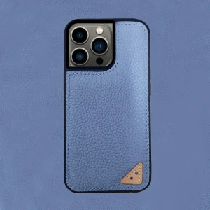 Melkco Ingenuity Series Lai Chee Pattern Premium Leather Snap Cover Case For iPhone 13 Pro - Blue